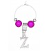 Silver Plated Personalised Letter 'Z' Wine Glass Charm